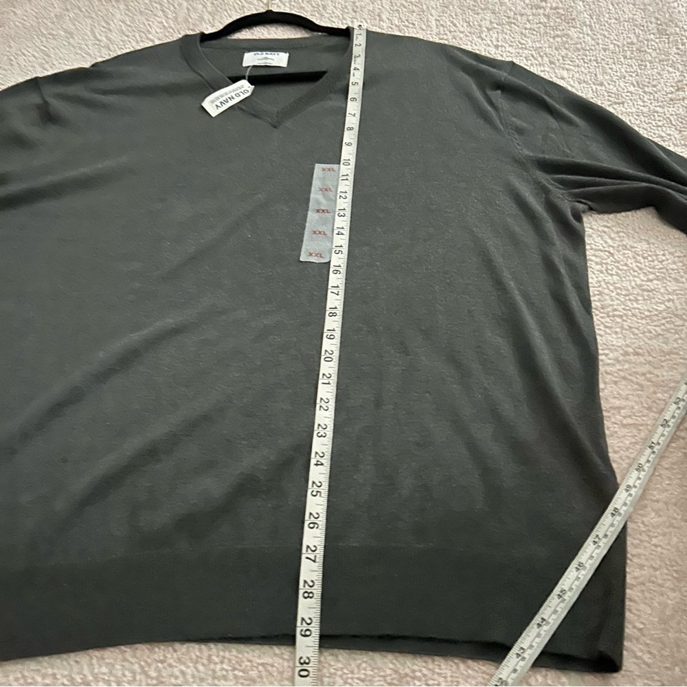 NWT Old Navy Cotton Blend V Neck Sweater Men’s Heather Gray Size XXL Office - Picture 11 of 12